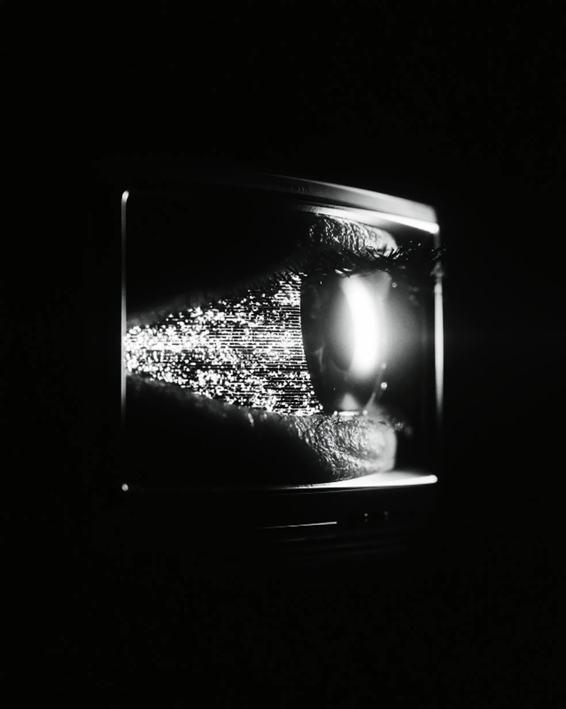 STATIC design — a face dissolving into television static behind the word STATIC. JAUNE 1/1, sold out.
