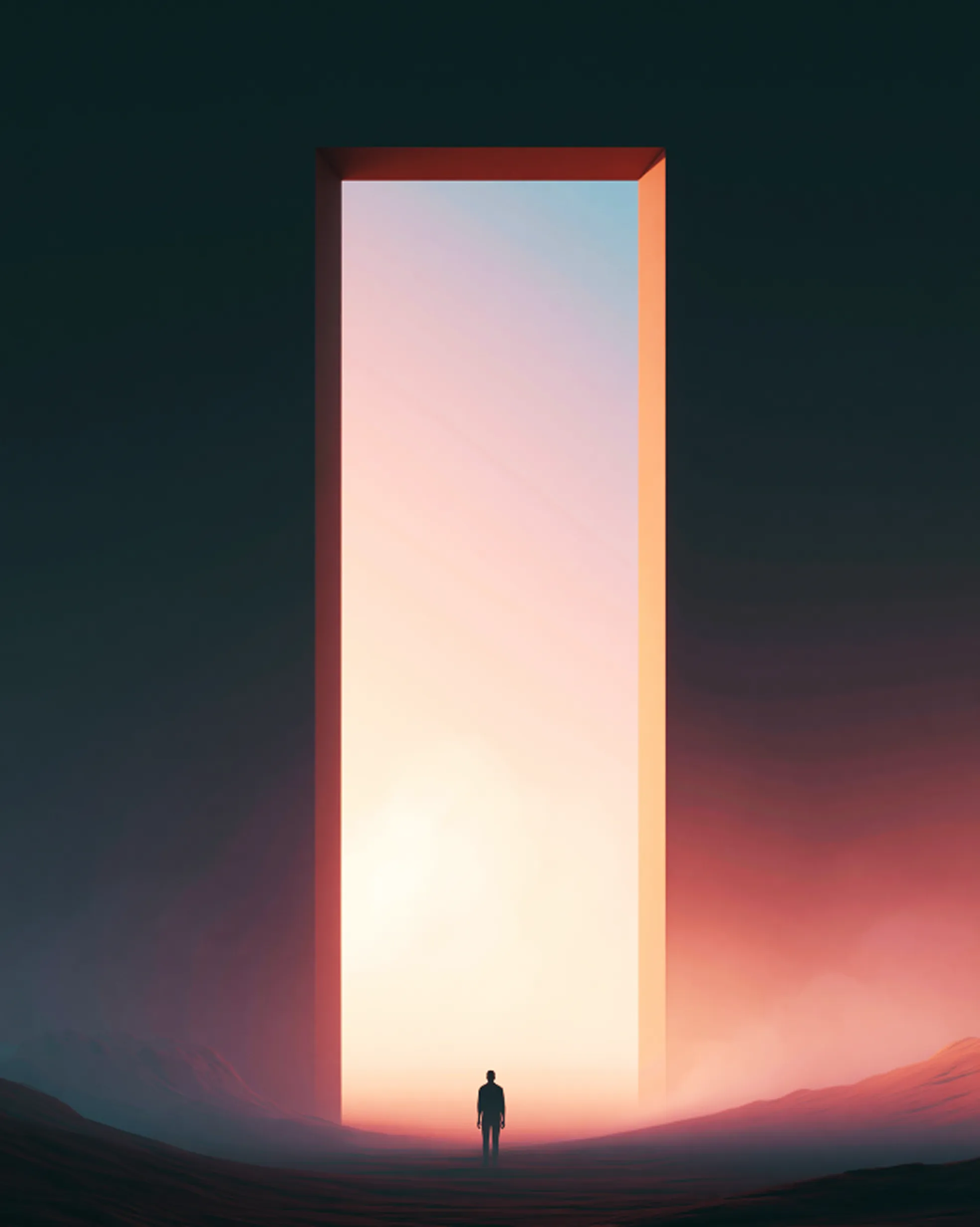 VIGIL design — a lone hooded figure in fog beneath a single warm light, the word VIGIL behind it. JAUNE 1/1, sold out.